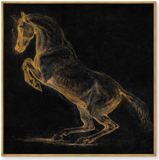 Репродукция картины на холсте A Prancing Horse 105X105 CM 1