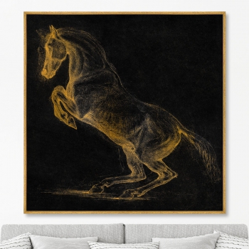 Репродукция картины на холсте A Prancing Horse 105X105 CM
