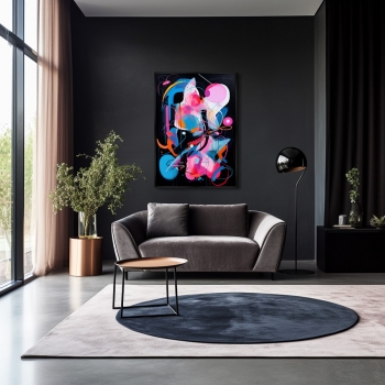 Постер на холсте The city night colors 75X105 CM