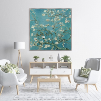 Постер Flowering branches of almonds 105X105 CM
