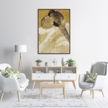Постер Two pheasants Japan 75X105 CM