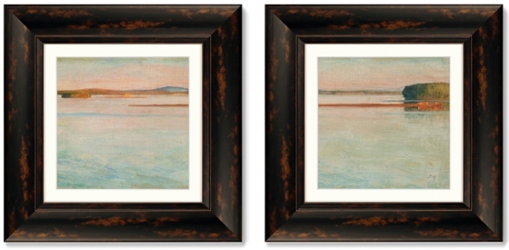 Диптих Lake sketch at sunset 36X36 / 36X36 CM 1