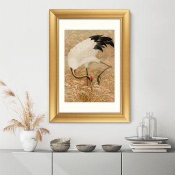 Постер Sarus crane in rice field 51X71 CM