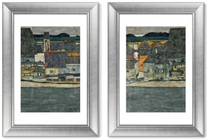 Диптих Casas junto al rio La ciudad vieja 51X71 / 51X71 CM