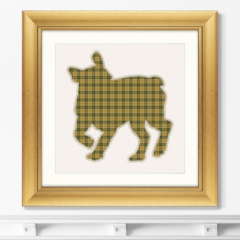 Постер Bulldog in a Scottish cage 61X61 CM