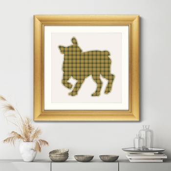 Постер Bulldog in a Scottish cage 61X61 CM
