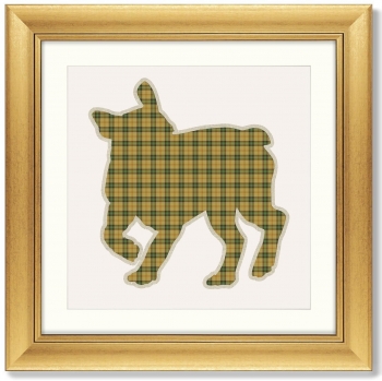 Постер Bulldog in a Scottish cage 61X61 CM