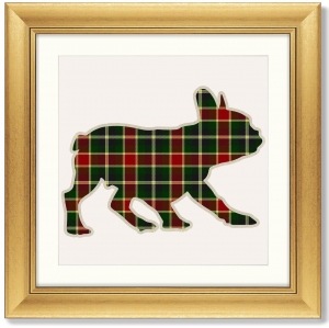 Постер Bulldog in a Scottish cage 61X61 CM