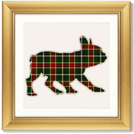 Постер Bulldog in a Scottish cage 61X61 CM 1