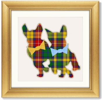 Постер Bulldogs in a Scottish cage 61X61 CM
