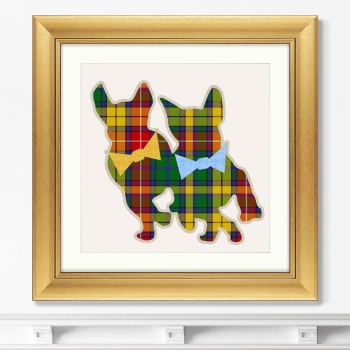 Постер Bulldogs in a Scottish cage 61X61 CM