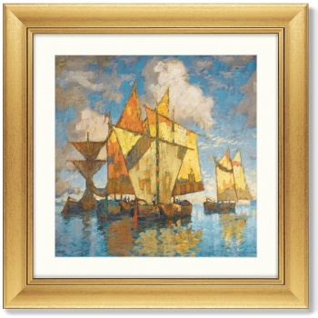 Постер Fishing Boats in the Lagoon Venice 61X61 CM