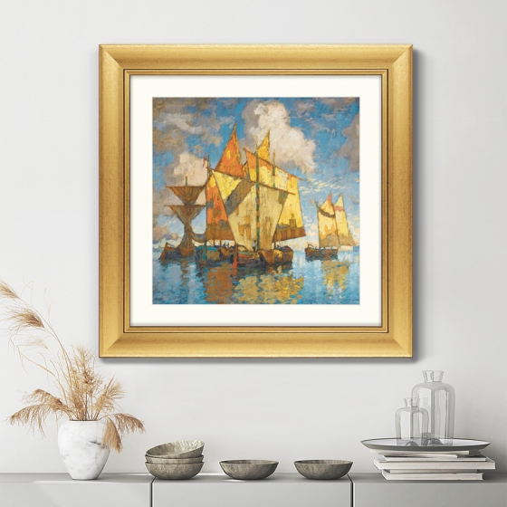 Постер Fishing Boats in the Lagoon Venice 61X61 CM 3