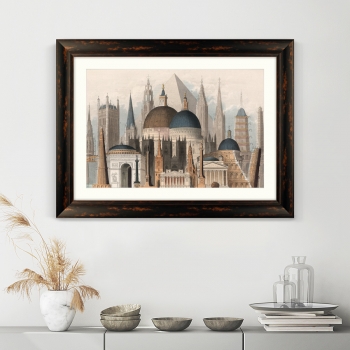 Постер Comparative View of the Principal Buildings 81X61 CM