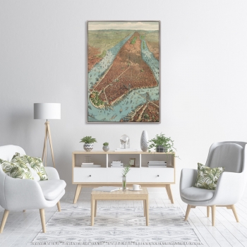 Постер Antique map of New York City 75X105 CM