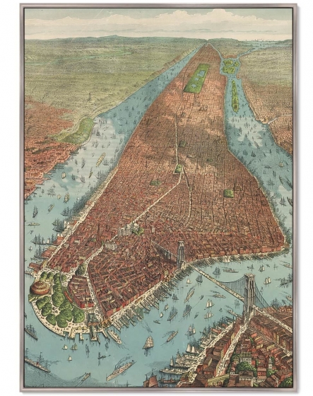 Постер Antique map of New York City 75X105 CM 1