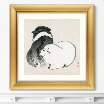 Постер Black and white puppies 61X61 CM
