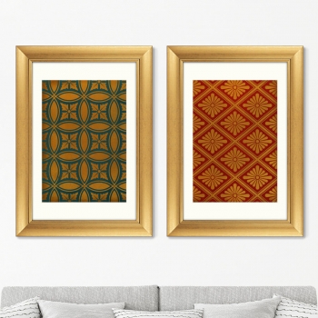 Диптих Vintage Japanese pattern 51X71 / 51X71 CM
