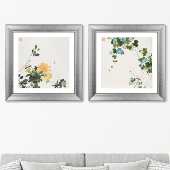 Диптих Insects and Flowers 61X61 / 61X61 CM