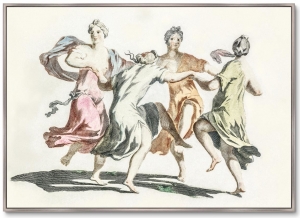 Постер Four dancing women 105X75 CM