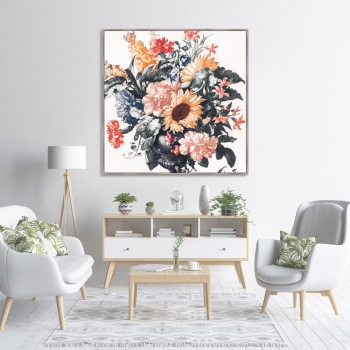 Постер Vase With Sunflowers and Carnations 105X105 CM