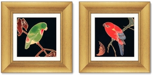 Диптих Red and Green Parrots 36X36 / 36X36 CM