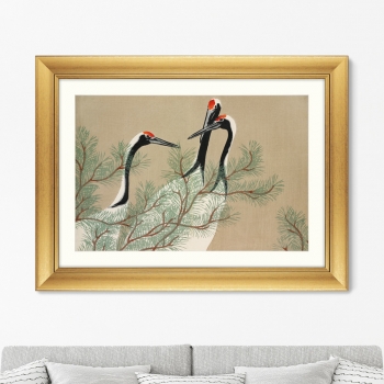 Постер Cranes from Momoyogusa Flowers 81X61 CM