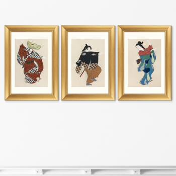 Набор картин Dancers from Momoyogusa Flowers 51X71 / 51X71 / 51X71 CM