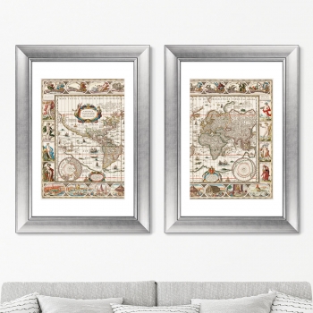 Диптих Nova totius terrarum orbis 51X71 / 51X71 CM