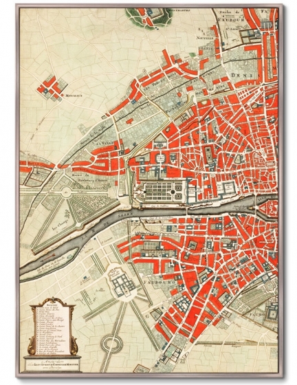 Диптих Map of Paris 75X105 / 75X105 CM 3