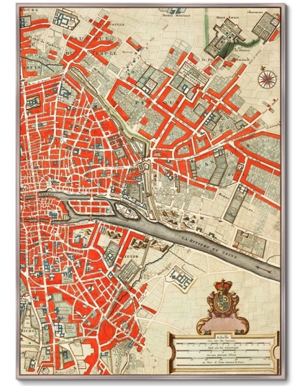 Диптих Map of Paris 75X105 / 75X105 CM 4