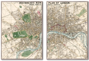 Диптих Plan of London drawn 75X105 / 75X105 CM