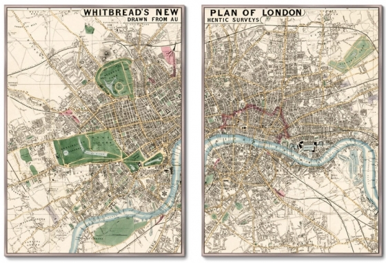 Диптих Plan of London drawn 75X105 / 75X105 CM 1