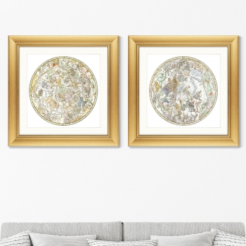 Диптих Sterrenkaart 61X61 / 61X61 CM