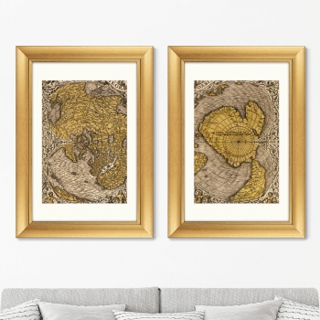Диптих Noua et integra uniuersi orbis descriptio 51X71 / 51X71 CM