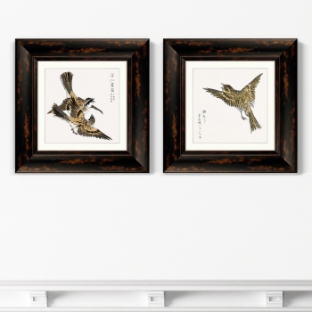 Диптих Japanese Yellow-throated Bunting 36X36 / 36X36 CM