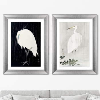 Диптих Egrets in the rain 61X81 / 61X81 CM