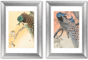 Диптих Peacocks on tree branch 51X71 / 51X71 CM