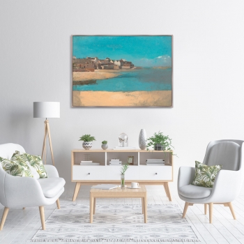 Постер Village by the Sea in Brittany 105X75 CM
