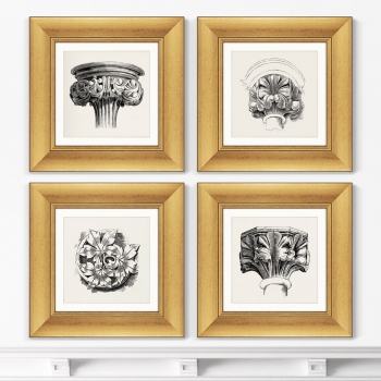 Набор постеров Stone ornaments 36X36 / 36X36 / 36X36 / 36X36 CM