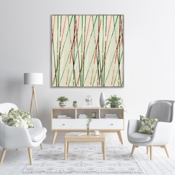 Постер Vintage print of Japanese textile 105X105 CM