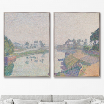 Диптих Banks of the Oise at Dawn 75X105 / 75X105 CM