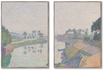 Диптих Banks of the Oise at Dawn 75X105 / 75X105 CM
