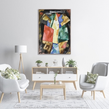 Abstraction Blue Yellow and Green 75X105 CM