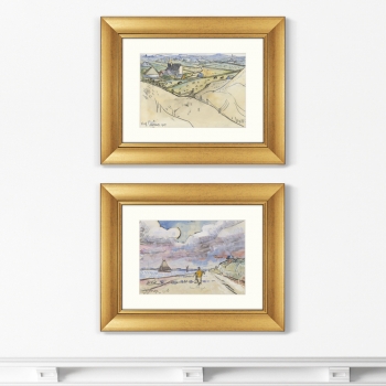 Диптих Weg langs kanaal 51X41 / 51X41 CM