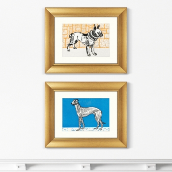 Диптих Greyhound & Pitbull Terrier 51X41 / 51X41 CM