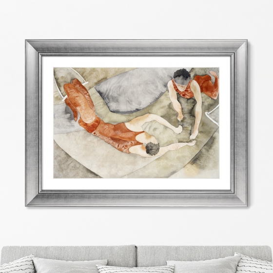 Постер Two Trapeze Performers in Red 81X61 CM 2