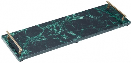 Поднос Artesa 50X15 CM зелёный мрамор 1