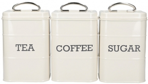 Набор ёмкостей для хранения чая кофе сахара Living Nostlgia 11X11X18 / 11X11X18 / 11X11X18 CM