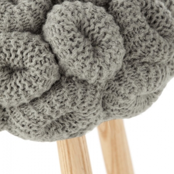Мягкий табурет Knitted 35X35X52 CM серый